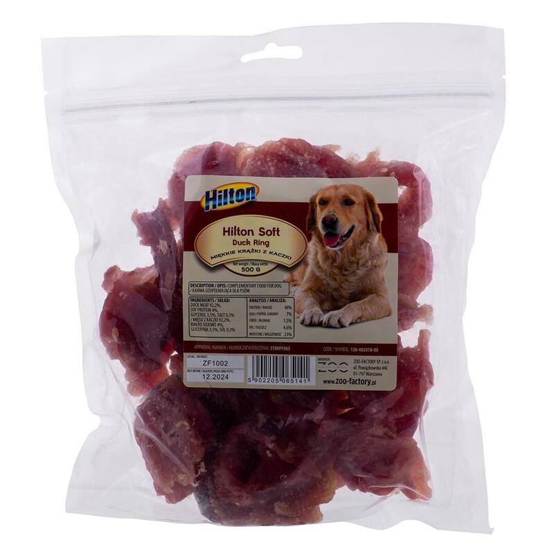 Hilton anillos de pato blandos golosina para perros – 500 g