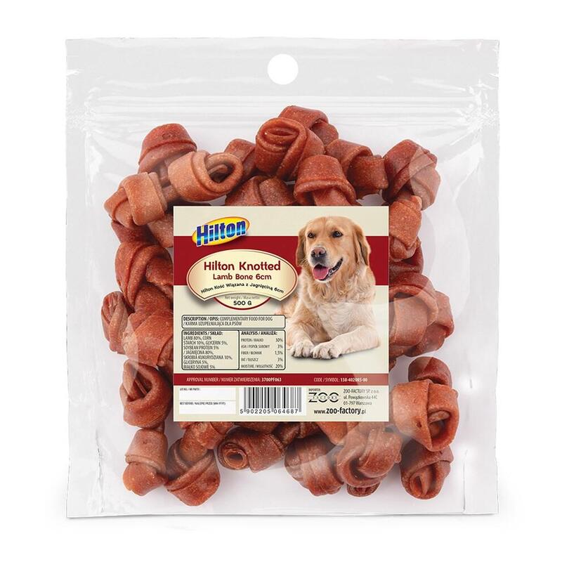Hilton knotted lamb bone 6 cm – masticable para perros – 500g