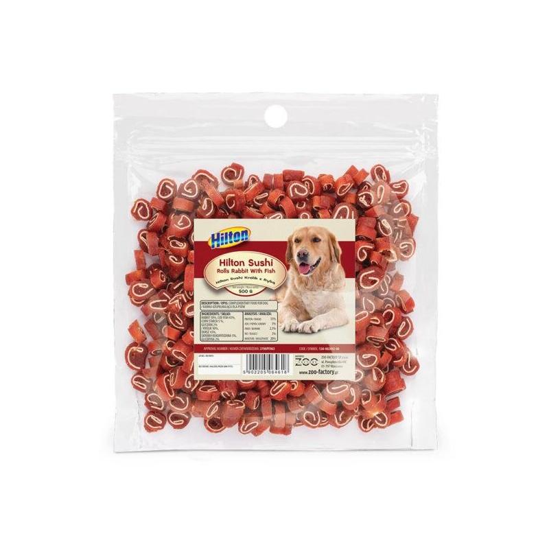 Hilton sushi rolls rabbit with fish – golosina para perros – 500 g