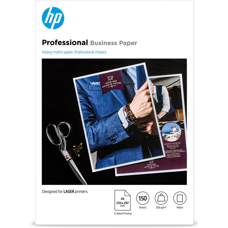 Hp 7mv80a, papel impresiÓn lÁser, a4 (210×297 mm), mate, 150 hojas, blanco, 200 g/m²