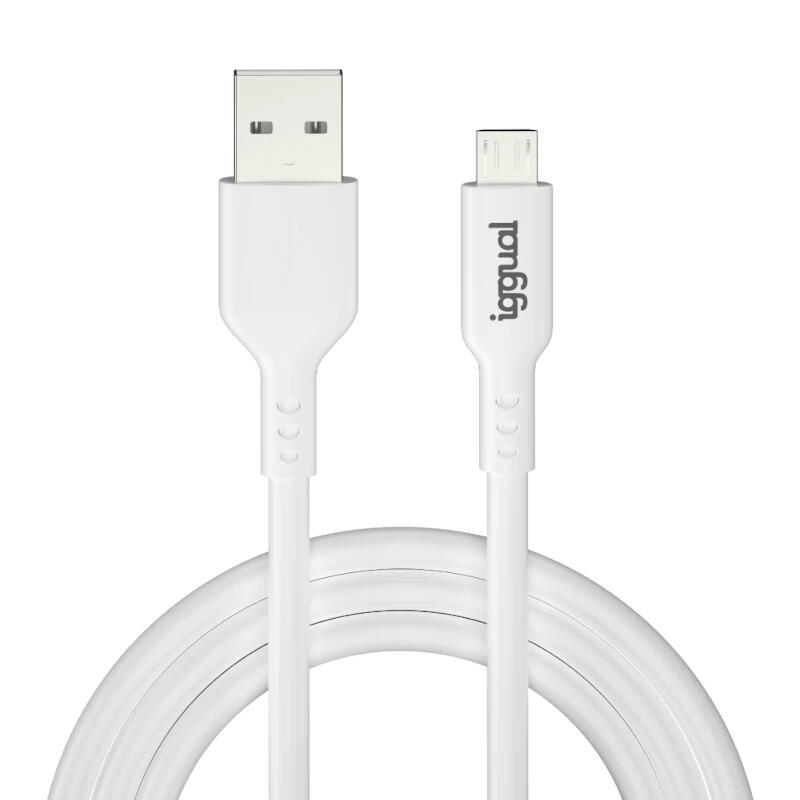 Iggual cable usb-a/micro-usb 100 cm blanco