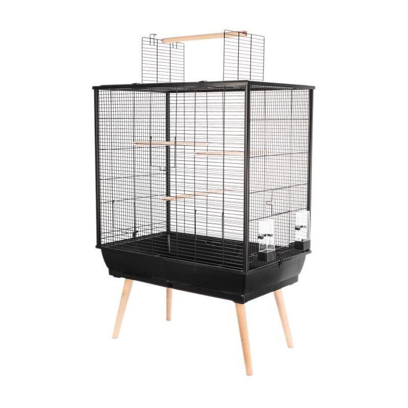 Jaula elevada para pÁjaros zolux neo jili – an 78 x p 47,5 x al 112 cm – negro