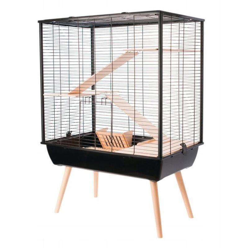 Jaula zolux cage neo cozy grandes roedores h80, col. negro