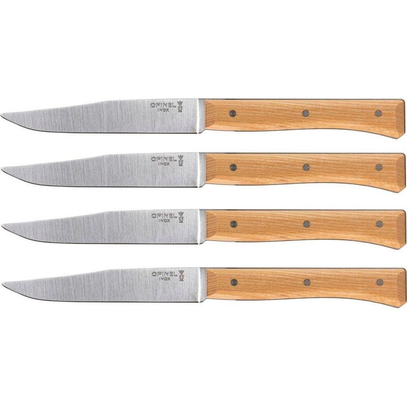 Juego de 4 cuchillos de mesa opinel faceta fresno