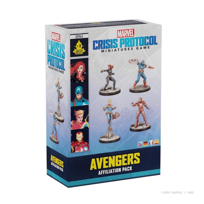 Juego de mesa marvel crisis protocol avengers affiliation pack edad recomendada 14 aÑos