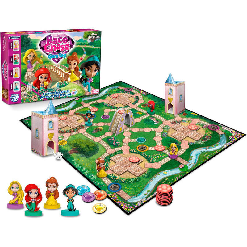 Juego de mesa race & chase princesas disney