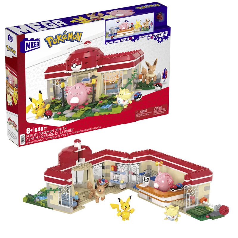 Juguete de construcción mattel mega pokémon forest fun poké center