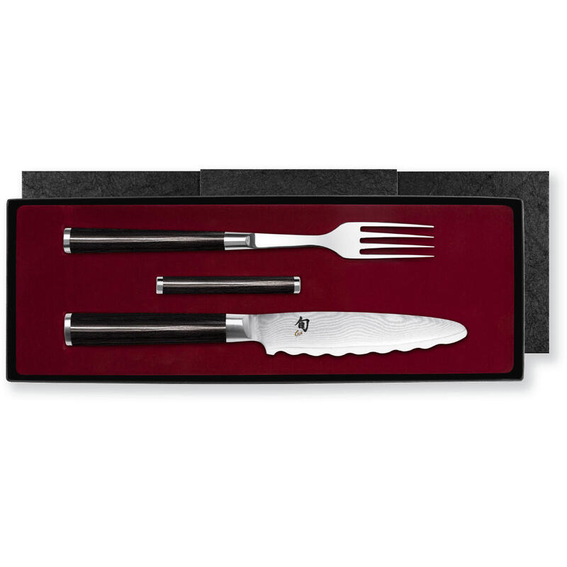 Kai shun cubiertos 3 piezas tenedor, cuchillo, reposacuchillos