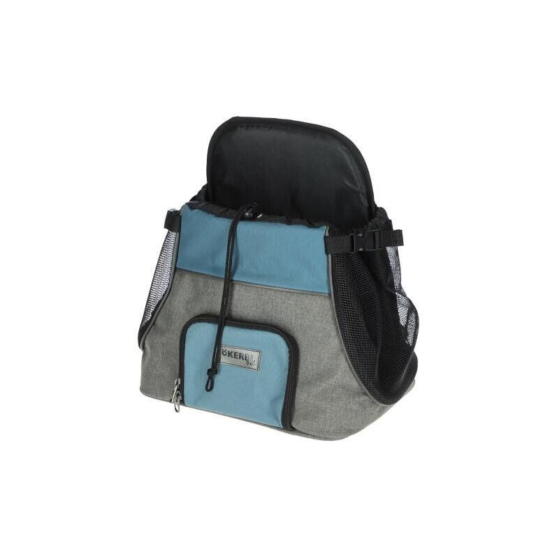 Kerbl bolsa de viaje vacation gris y azul  transportador para perro/gato de hasta 8 kg – 31x24x38 cm