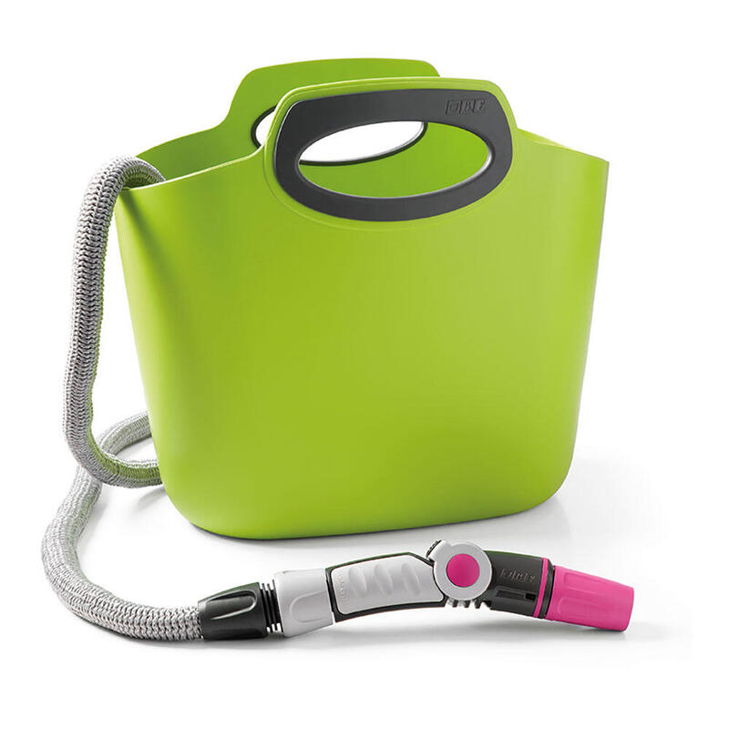 Kit manguera extensible aquapop 30m con cesta de plÁstico color lima gf80287603 gf