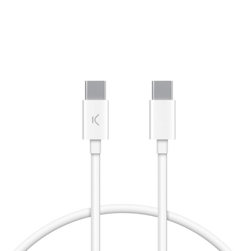 Ksix bxcuc03sbl white cable usb-c (m) a usb-c (m) 1 metro
