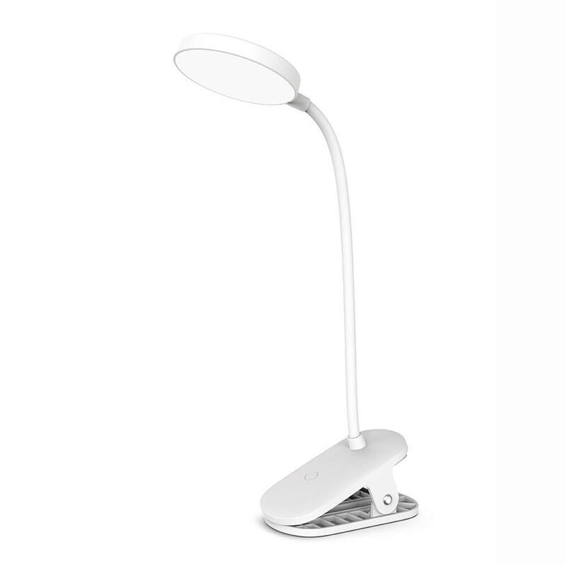 LÁmpara de mesa led colorway flexible y clip 2 con baterÍa integrada blanca
