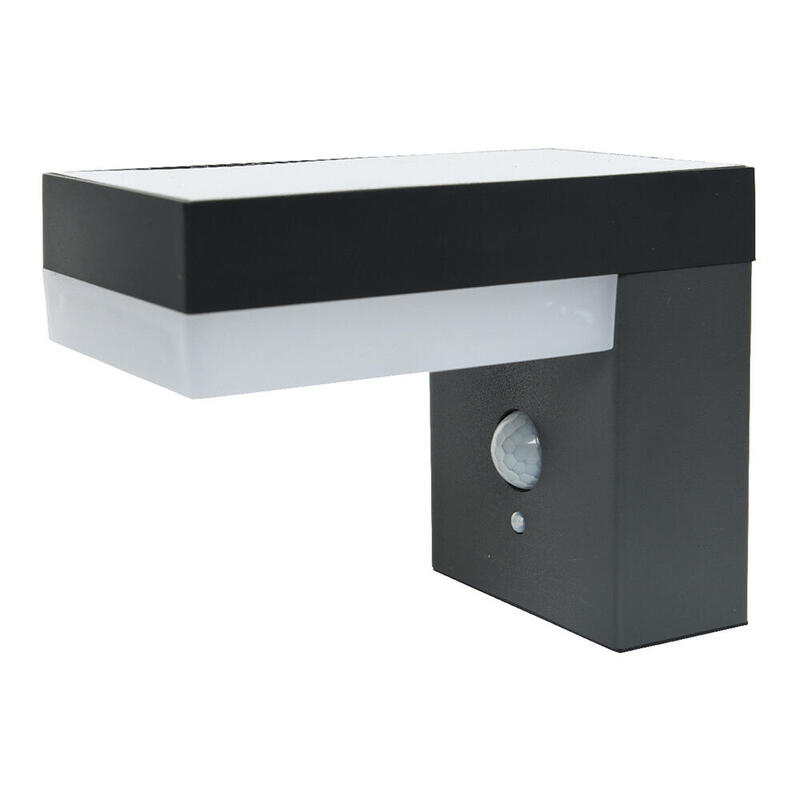 Lampara pared solar con detector max 600lm 3200k 10×16,5x13cm edm