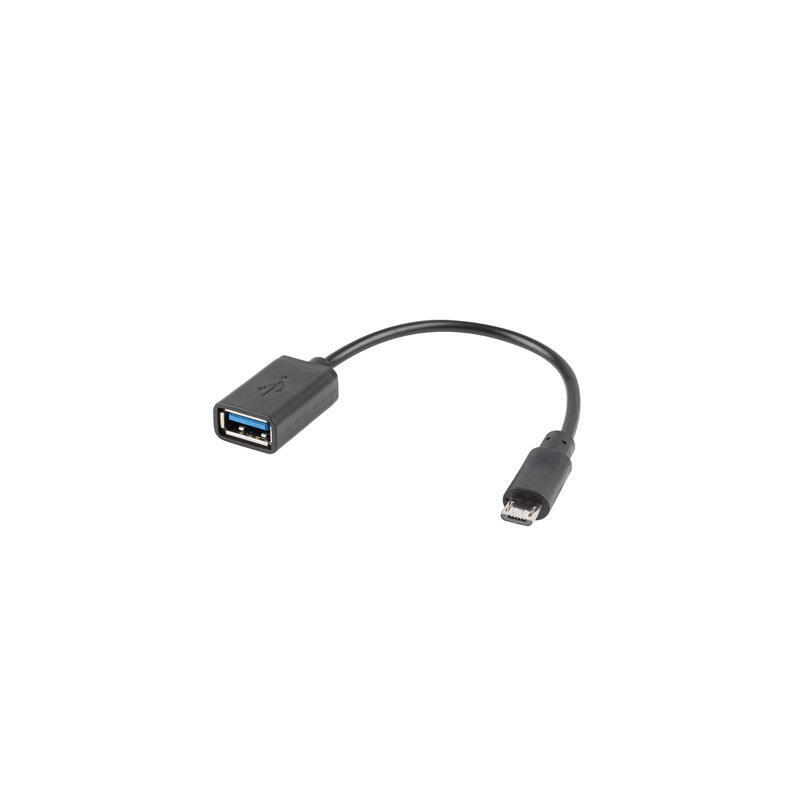Lanberg adaptador micro usb m usb-a f 2.0 0.15m otg negro