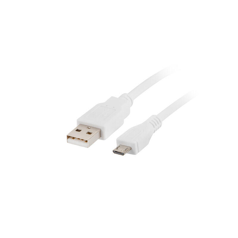 Lanberg cable ca-usbm-10cc-0018-w usb macho a micro usb macho,blanco,1.8 metros