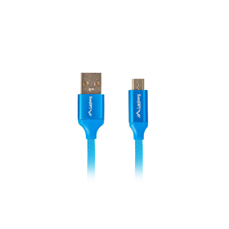 Lanberg cable usb ca-usbm-20cu-0018-bl conectores usb a a micro usb qc 3.0 1.8m azul