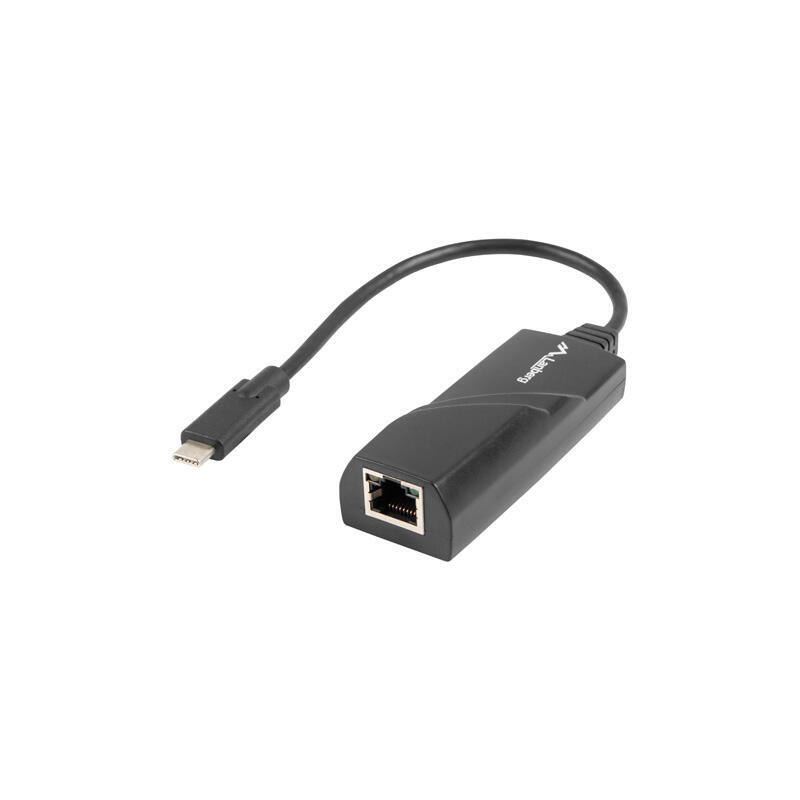 Lanberg nc-1000-02 adaptador de cable usb-c rj-45 negro