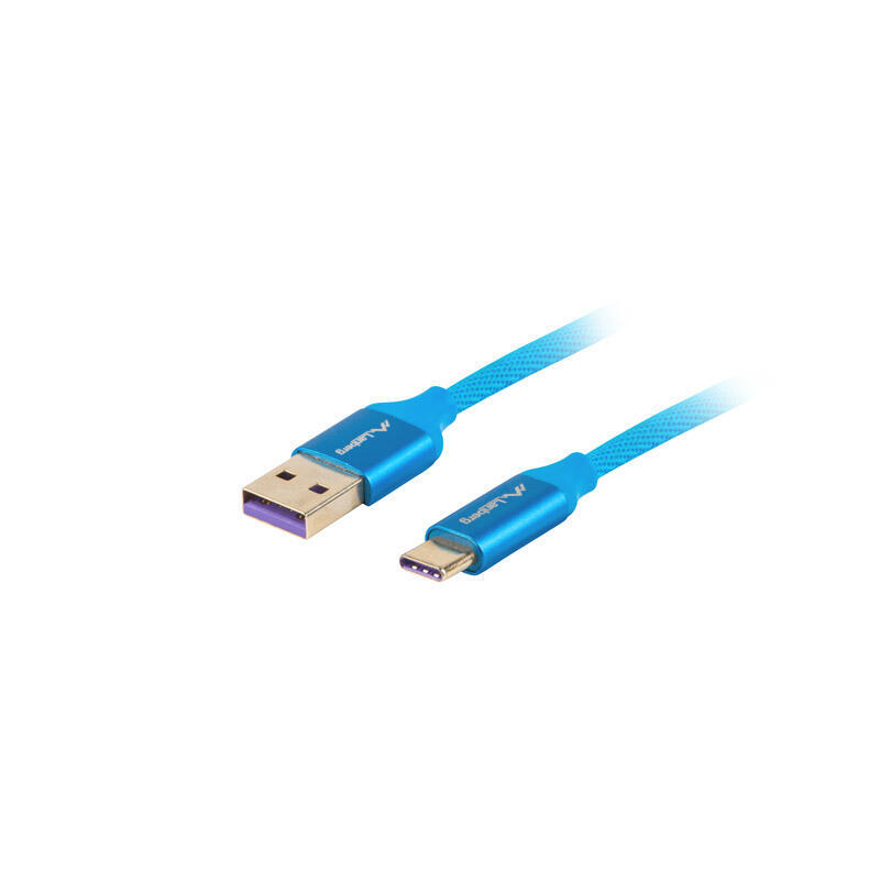 Lanberg premium cable usb-c(m)-a(m) 2.0 1m blue super charge