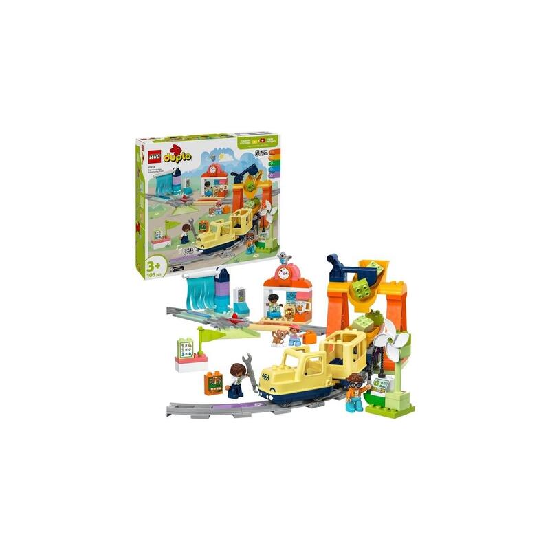 Lego 10428 duplo town juguete de construcciÓn de tren interactivo grande   10428