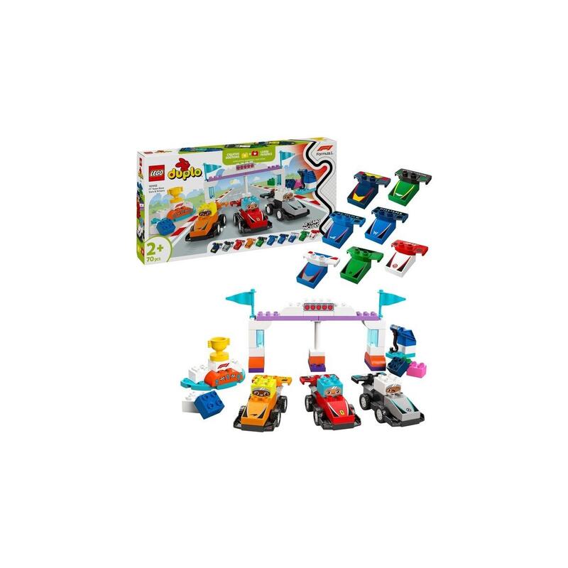 Lego 10445 duplo f1 team coches de carreras con corredores, juguete de construcciÓn   10445