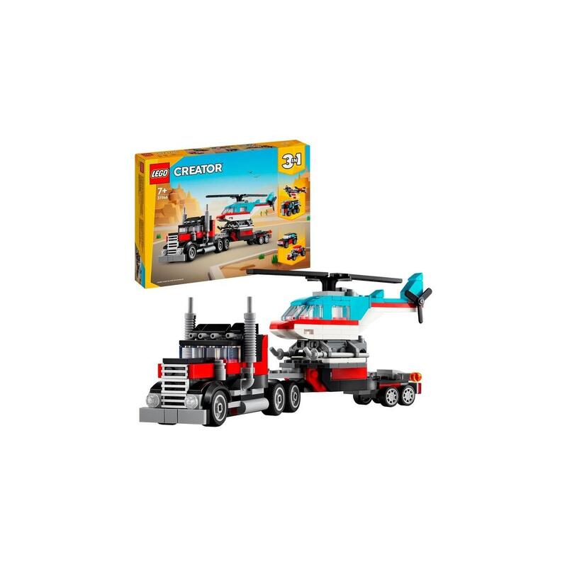 Lego 31146 creator camiÓn de carga baja 3 en 1 con helicÓptero