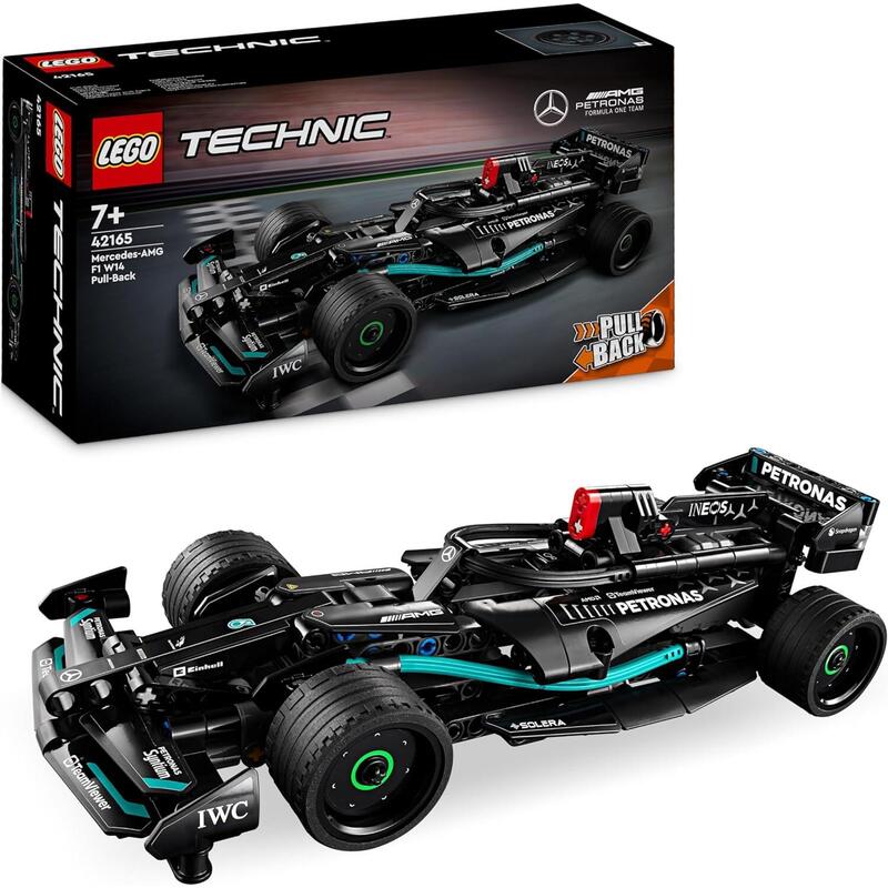Lego 42165 technic mercedes-amg f1 w14 e performance pull-back coche de carreras de fórmula 1