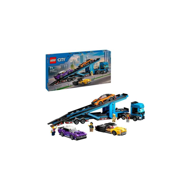 Lego 60408 city car transporter con coche deportivo, 60408