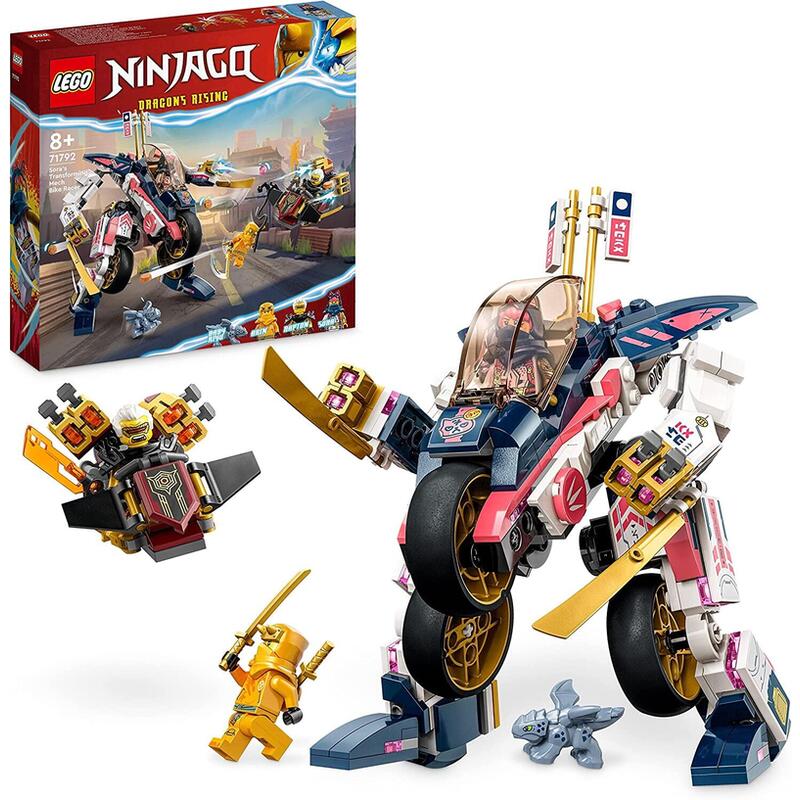 Lego 71792 ninjago moto de carreras mecánica transformer de sora