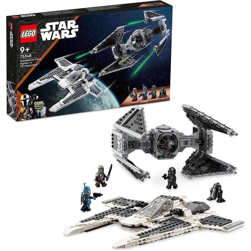 Lego 75348 star wars caza colmillo mandaloriano vs. interceptor tie