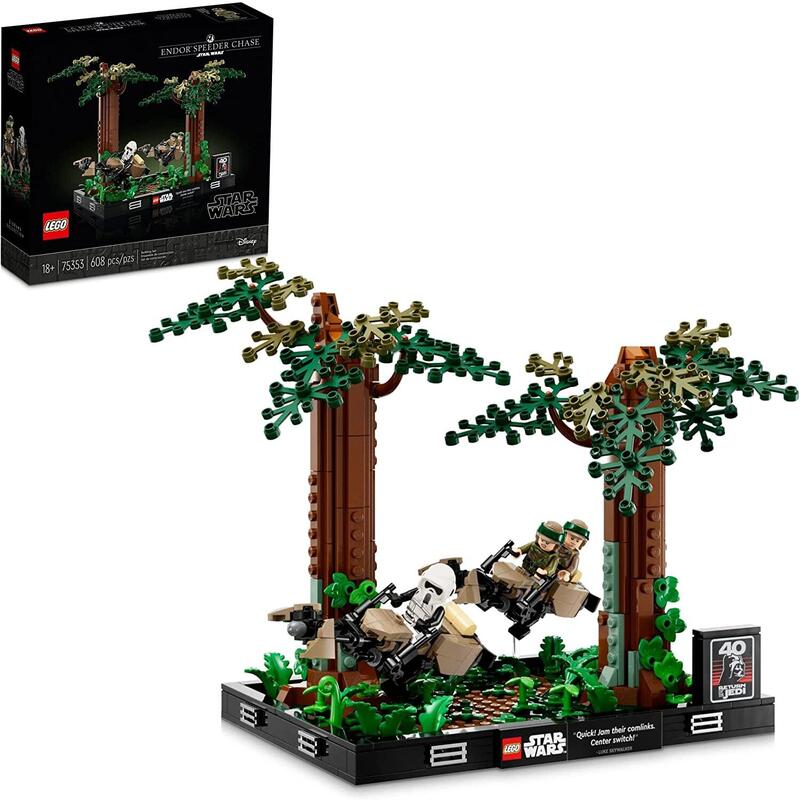 Lego 75353 star wars diorama: duelo de speeders en endor