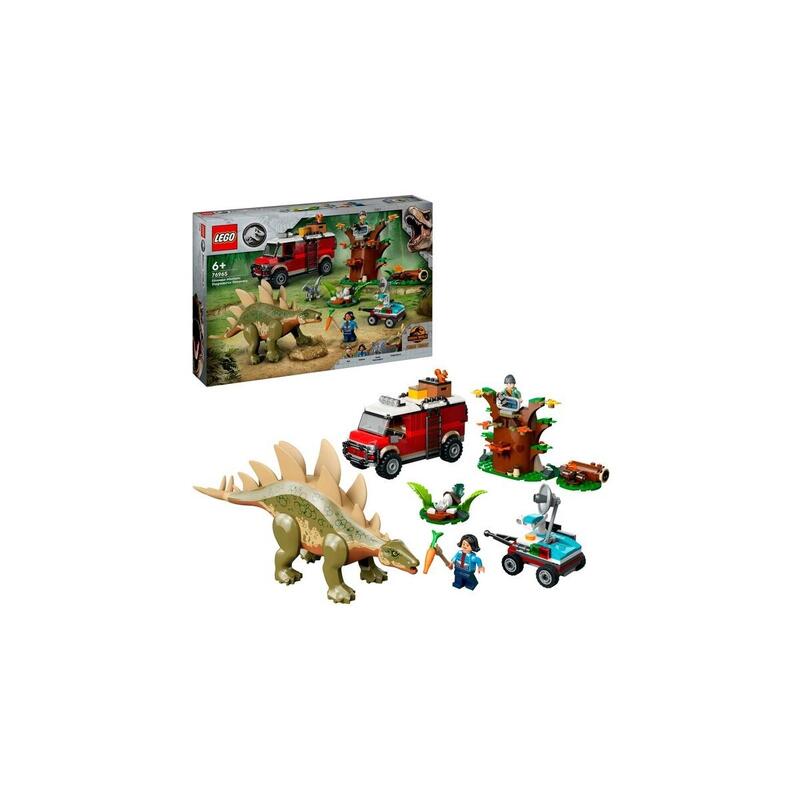 Lego 76965 jurassic world misiones de dinosaurios: descubrimiento del estegosaurio, juguete de construcciÓn 76965