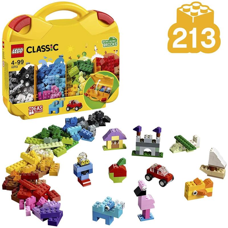 Lego classic – maletÍn creativo, juguete de construcciÓn creativo con piezas de colores incluye Útiles compartimentos (10713)