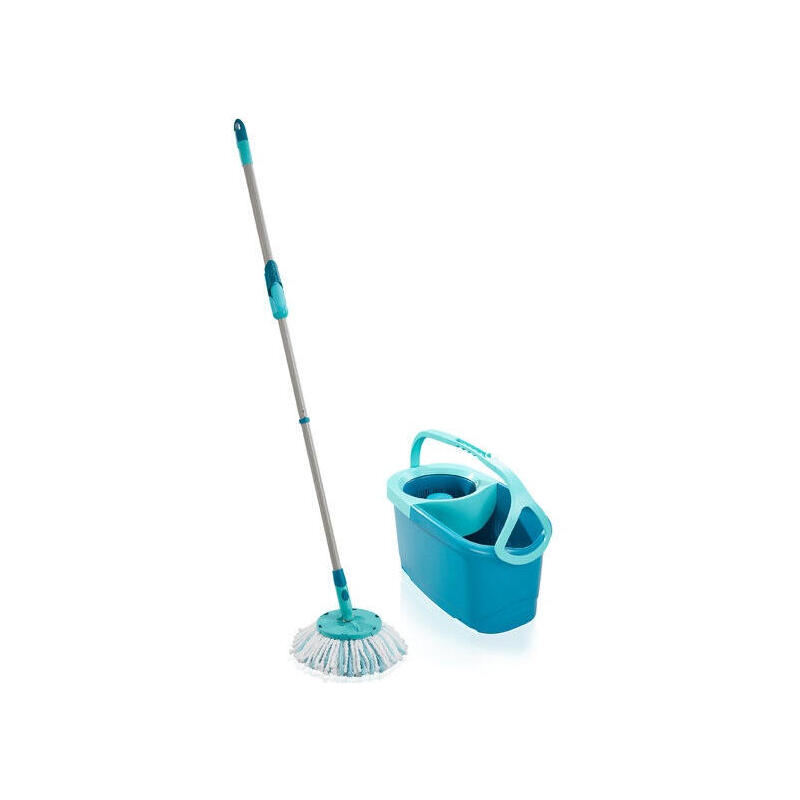Leifheit set clean twist disc mop mobile 52102 – fregona microfibra, cubo de 6l con carro, escoba