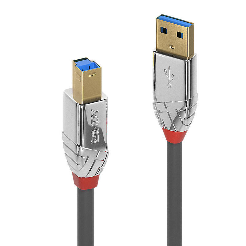 Lindy 36661 cable usb 1 m usb 3.2 gen 1 (3.1 gen 1) usb a usb b cromo, gris impresora