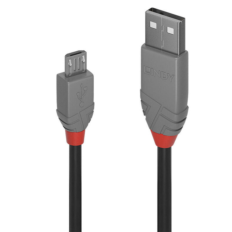 Lindy 36734 cable usb 3 m usb 2.0 usb a micro-usb b negro, gris