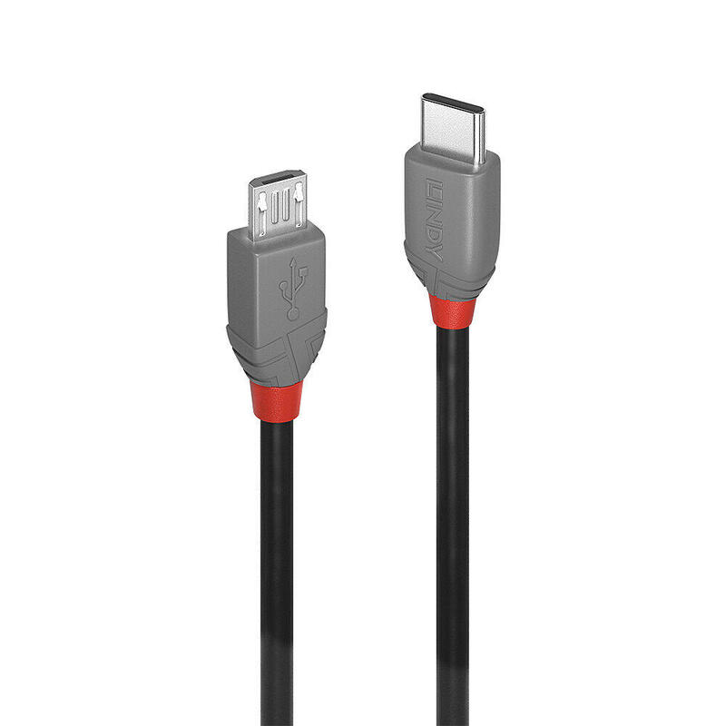 Lindy 36891 cable usb 1 m 2.0 usb c micro-usb b negro, gris