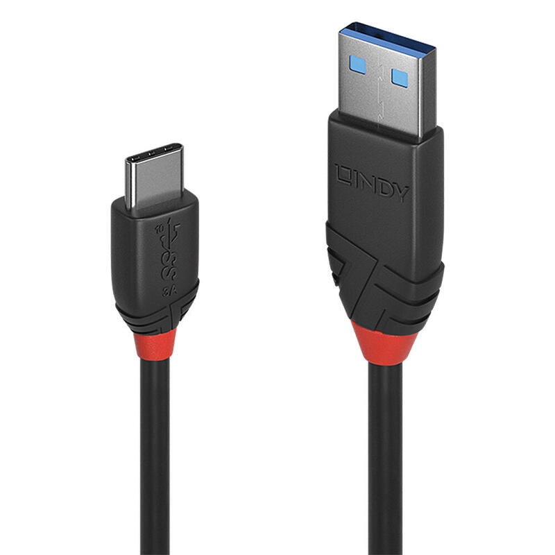 Lindy 36915 cable usb 0,5 m usb 3.2 gen 1 (3.1 gen 1) usb a usb c negro