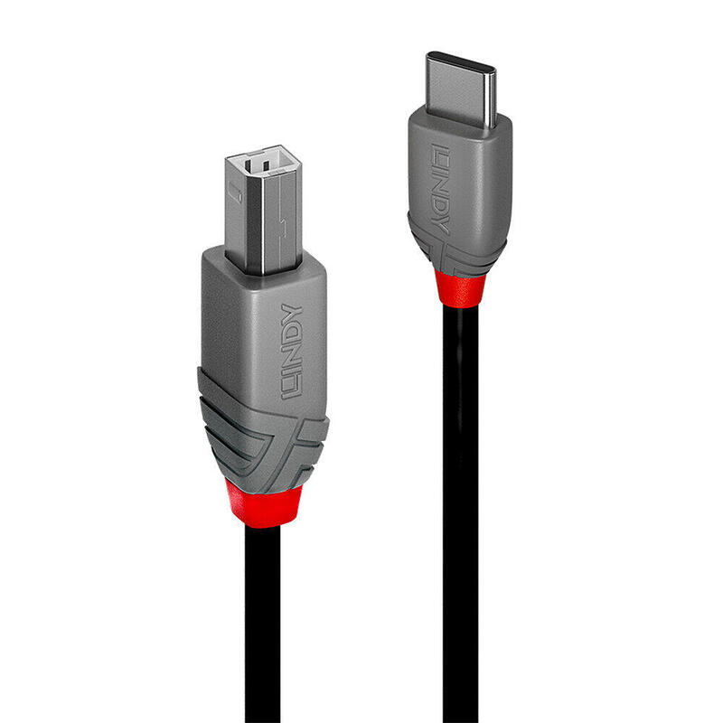 Lindy 36942 cable usb 2 m usb 2.0 usb c usb b negro (lindy 2m usb 2.0 type c to b cable)