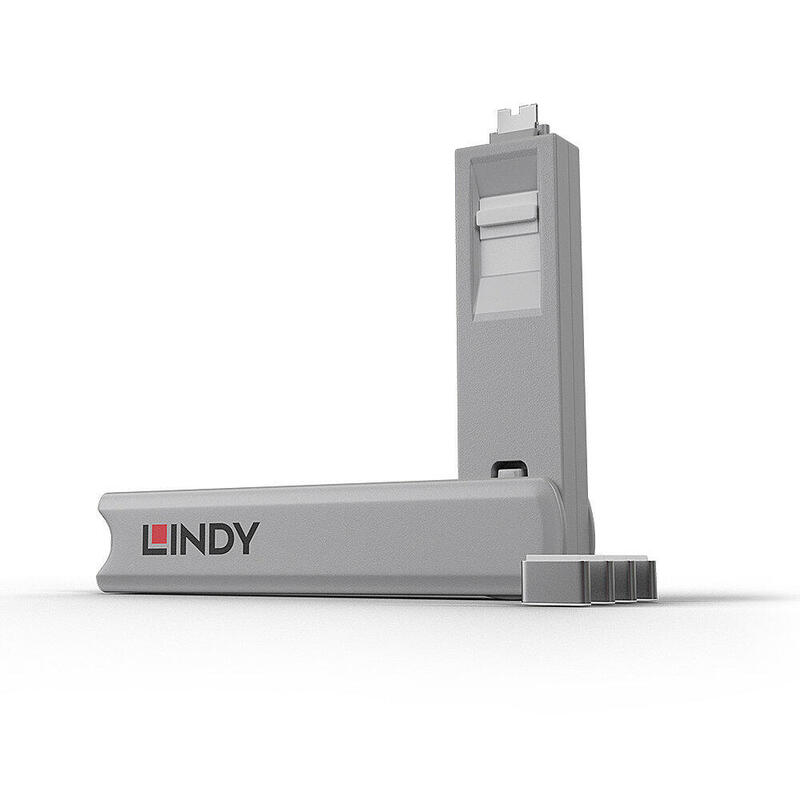 Lindy 40427 bloqueador de puerto bloqueador de puerto + clave usb tipo c blanco 5 pieza(s)