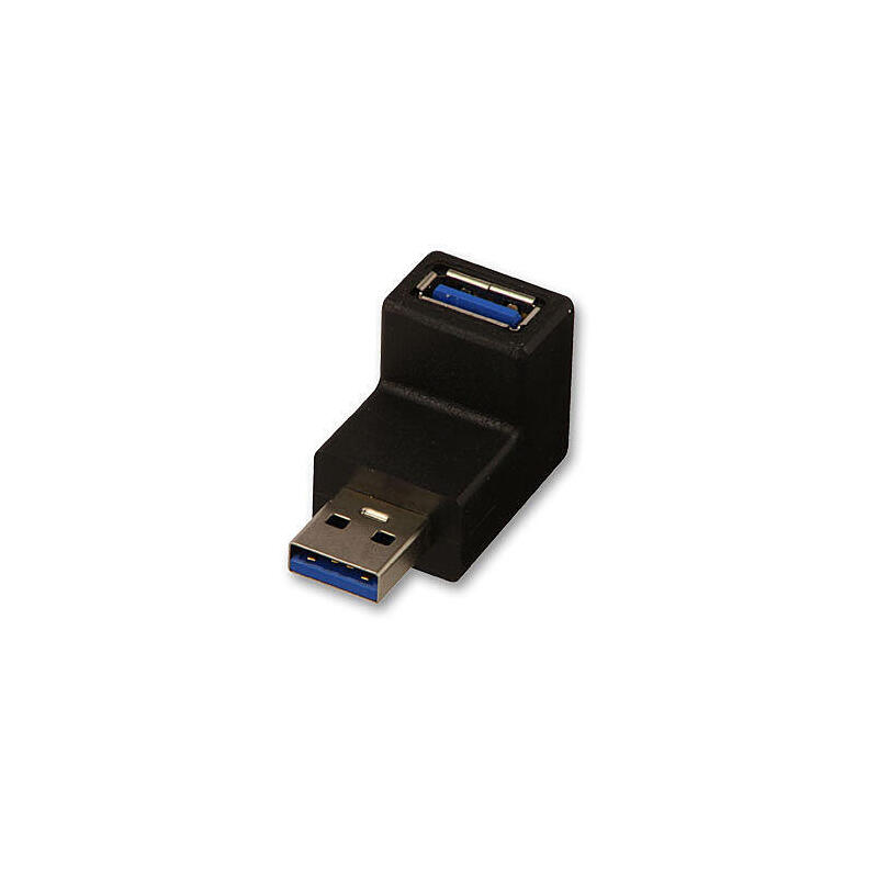 Lindy 71261 adaptador usb 3.0  acodado m/h negro