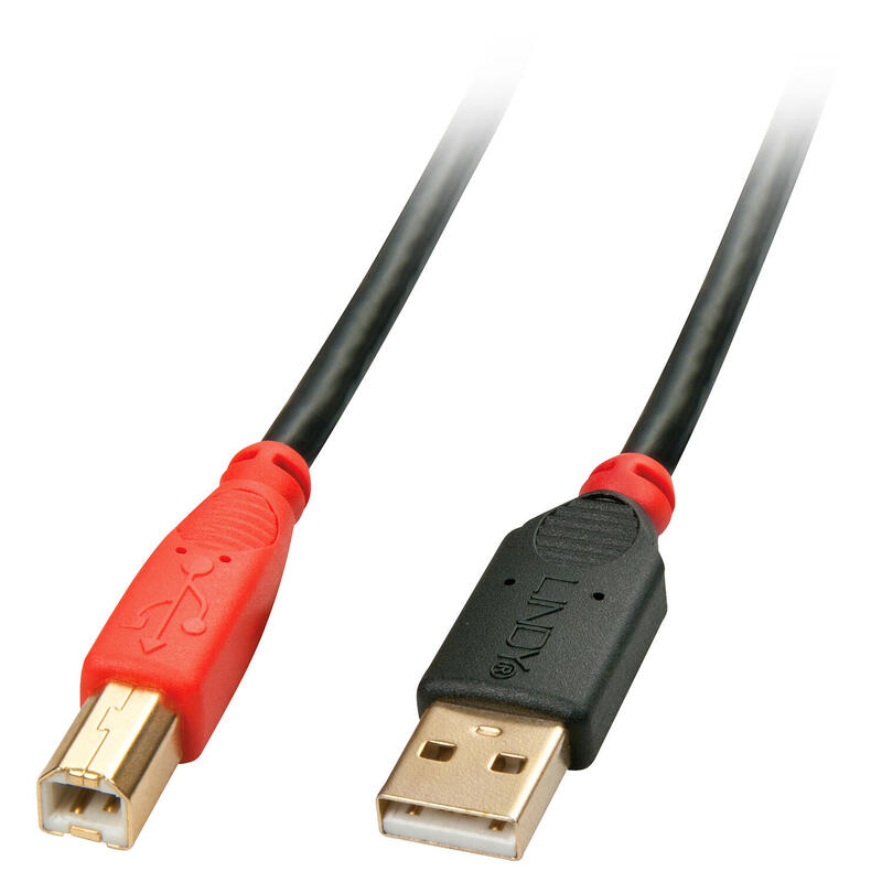 Lindy 42762 cable usb 15 m usb 2.0 usb a usb b activo negro, rojo