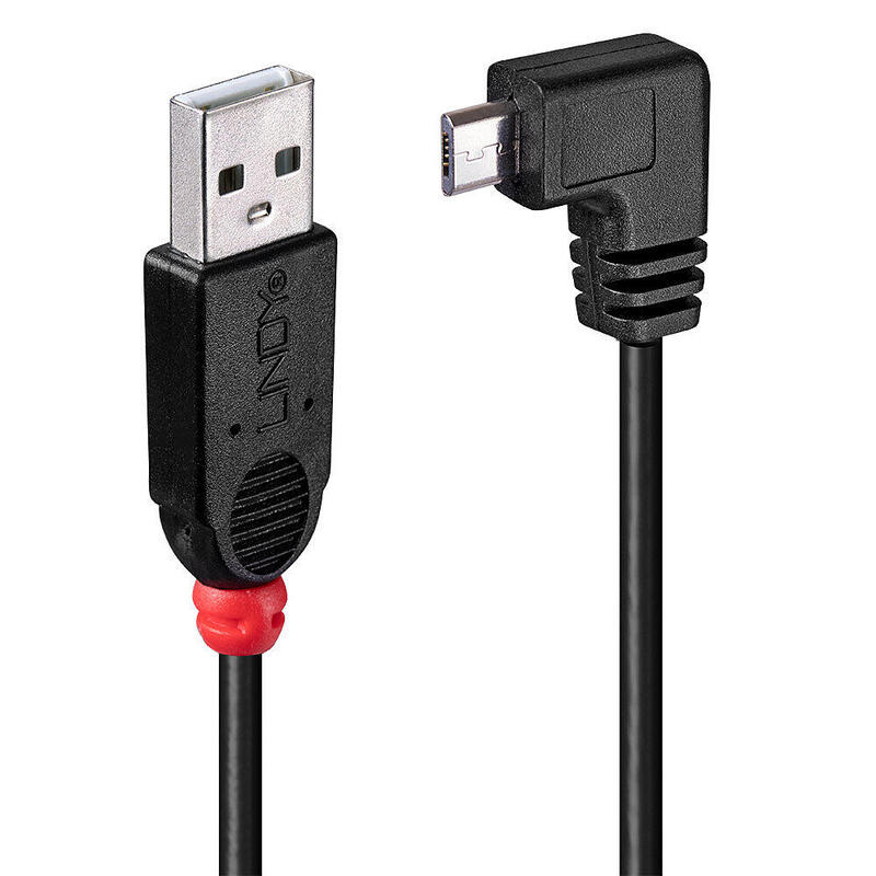 Lindy usb 2.0 cable typ a/micro-b 90° gewinkelt m/m 1m