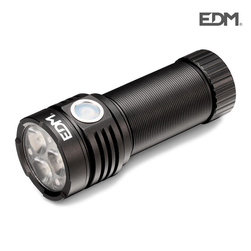 Linterna led flashlight 3 leds osram 30w 3300lm recargable. edm