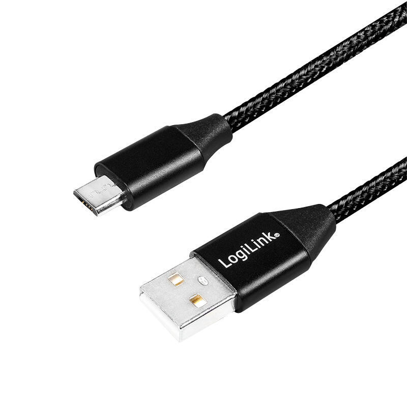 Logilink cu0143 cable usb 0,3 m 2.0 usb a micro-usb b negro