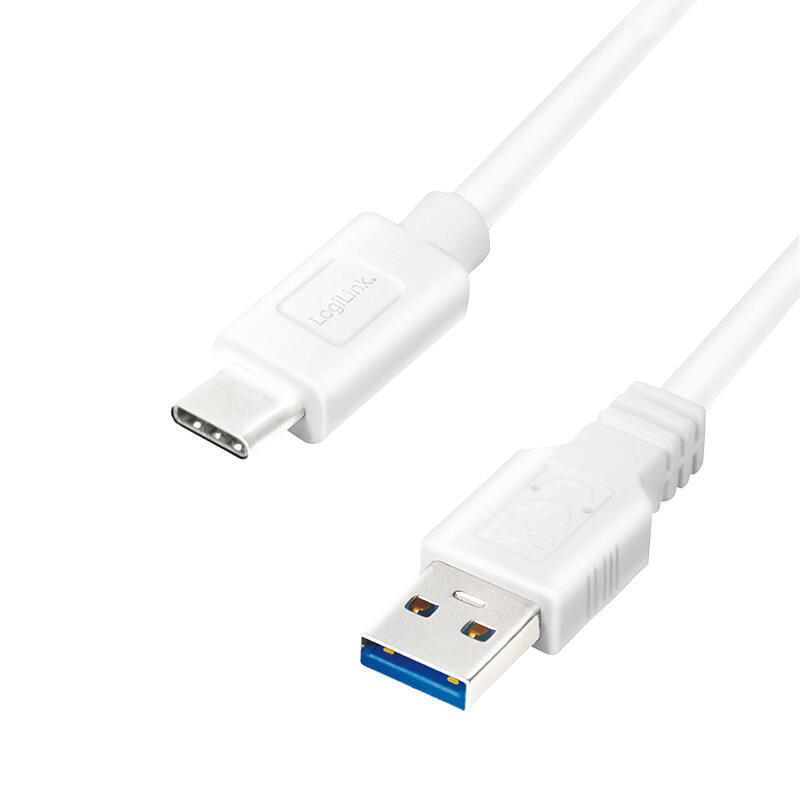 Logilink cu0174 – cable usb 3.2 gen1x1, usb-a a usb-c , blanco, 1m