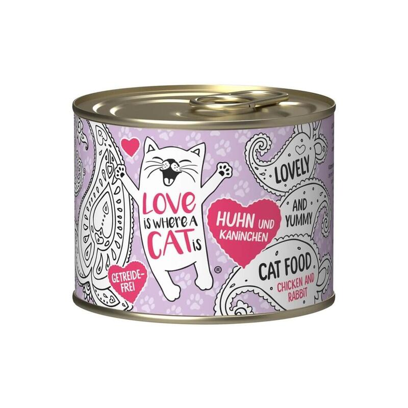 Love is where a cat is®  chicken with rabbit – wet cat food – 200g