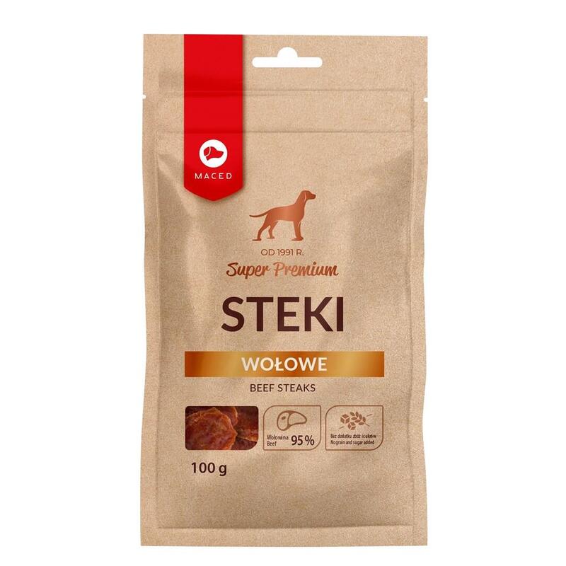 Maced beef steaks – golosina para perros – 100 g