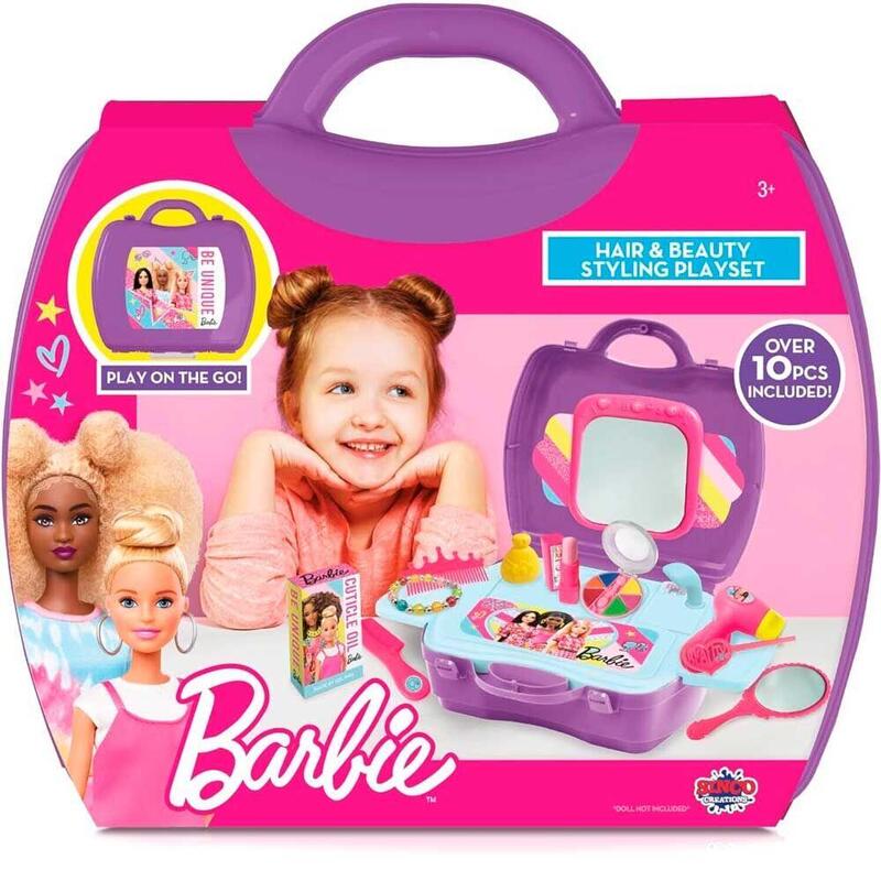 Maletín de peluquería y estética barbie – set de belleza