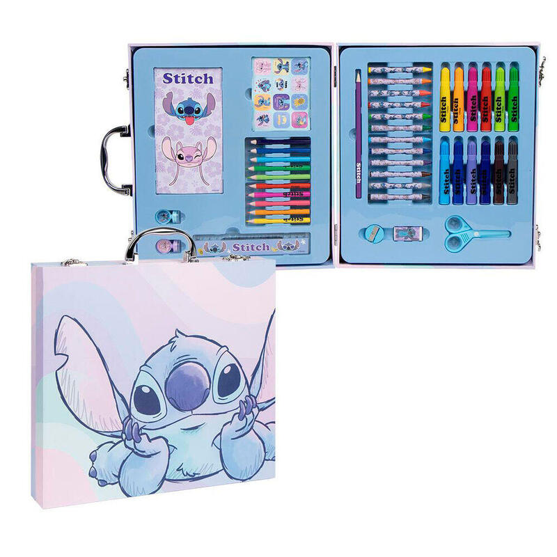 Maletin papeleria coloreable stitch disney
