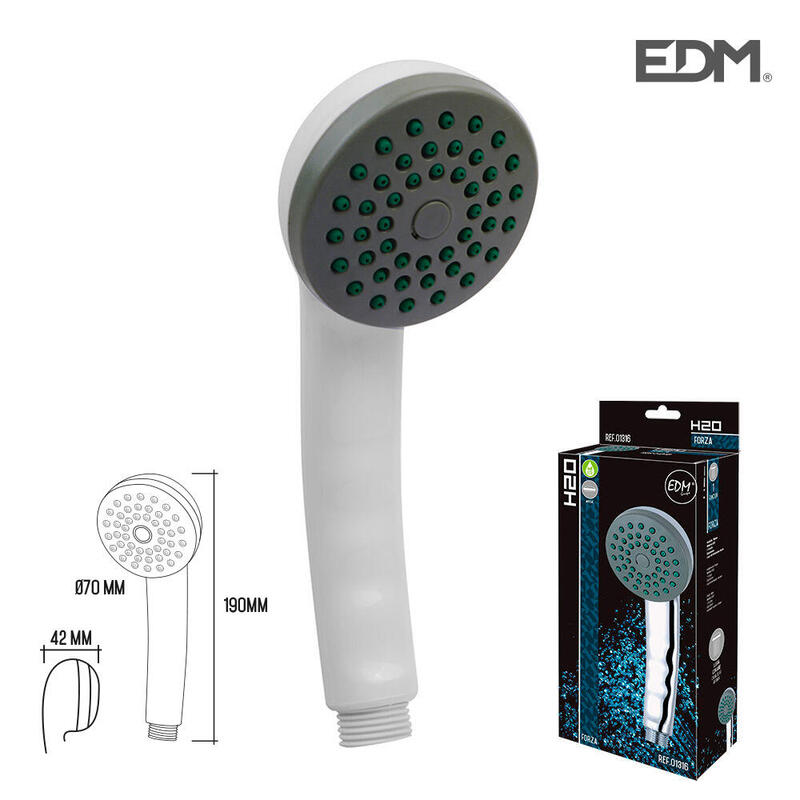 Mango de ducha anticalcareo. color blanco. edm